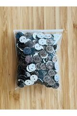 Oya, Havlu, Çeyizlik, Abiye Giyim Taş Görünümlü Plastik pul. 1cm. 25gr. Tahmini 275-295 Adet arası.