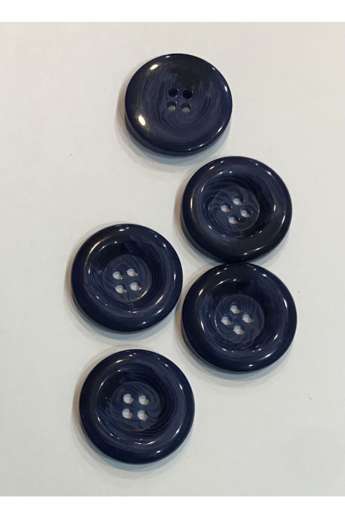 Kaban Polyester Damarlı Düğme. 3.5cm 5'li Pkt. Indigo.