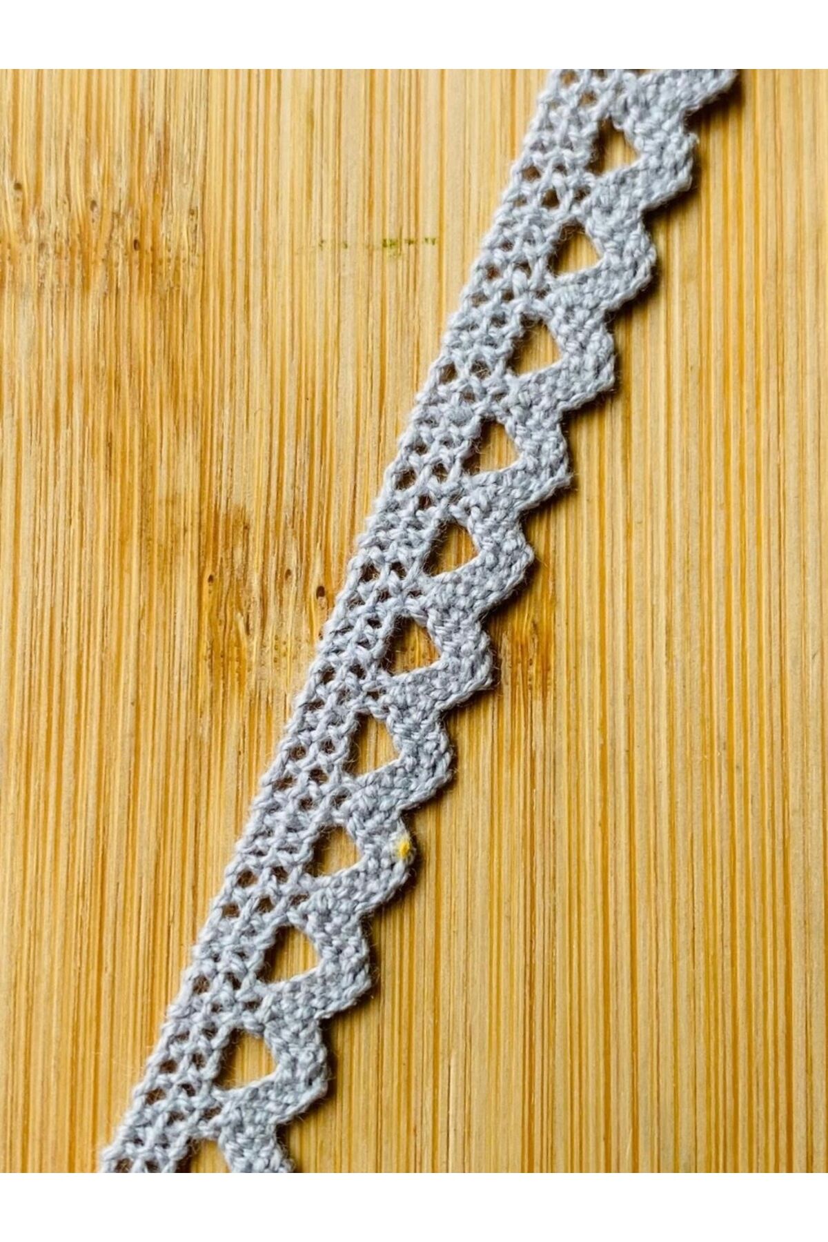 Pamuk Kopanaki Dantel. En: 1cm Uzunluk: 1metre GRİ. Gri