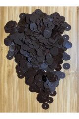 Orta Delikli Yazma, Abiye Çeyizlik El Işleme Plastik Pul. 20gr. 1115 Adet Kızıl Siyah (ACI KAHVE)