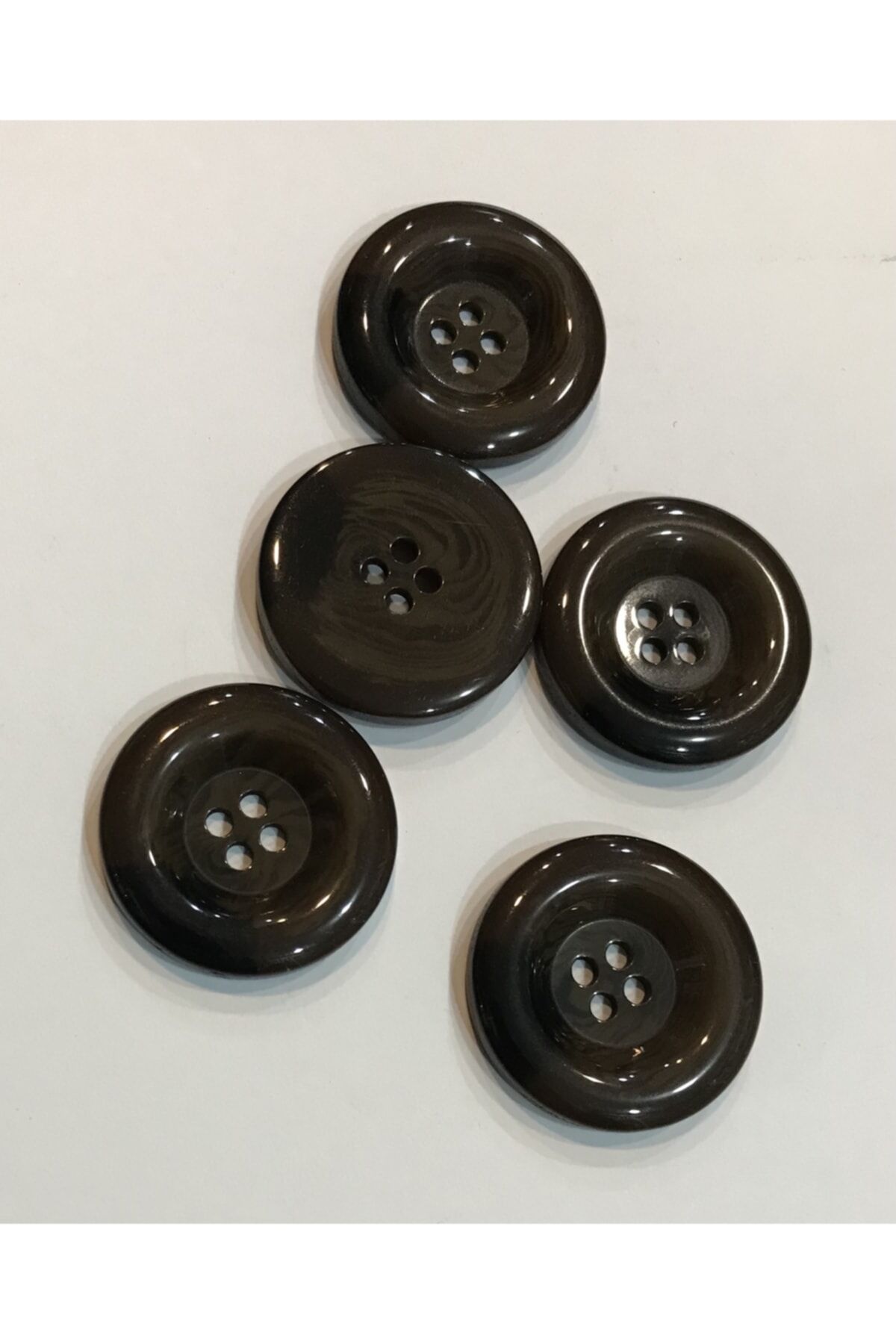 Kaban Polyester Damarlı Düğme. 3.5cm 5'li Pkt. Kahve.