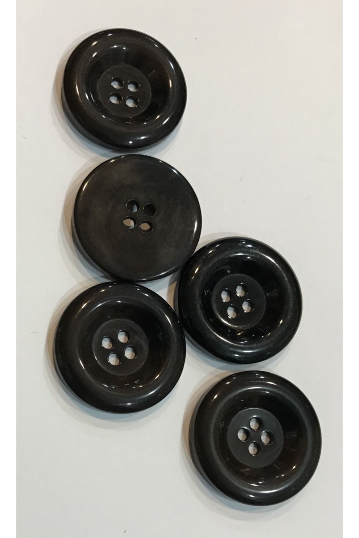 Kaban Polyester Damarlı Düğme. 3cm 5'li Pkt. Koyu Kahve.