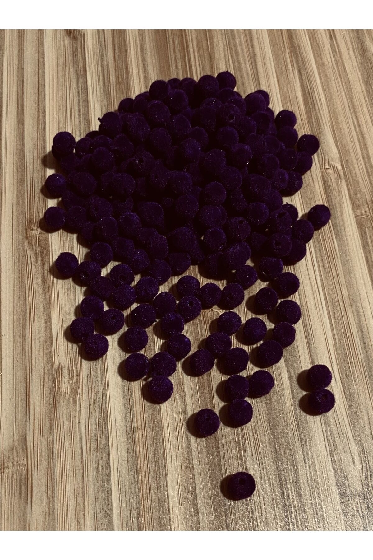 Kadife Boncuk 20gr 6mm Pkt İçi 185-190 Adet Mürdüm