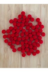 Kadife Boncuk 25gr. 8mm. Pkt Içi 80-85Adet ciarında. Kırmızı.