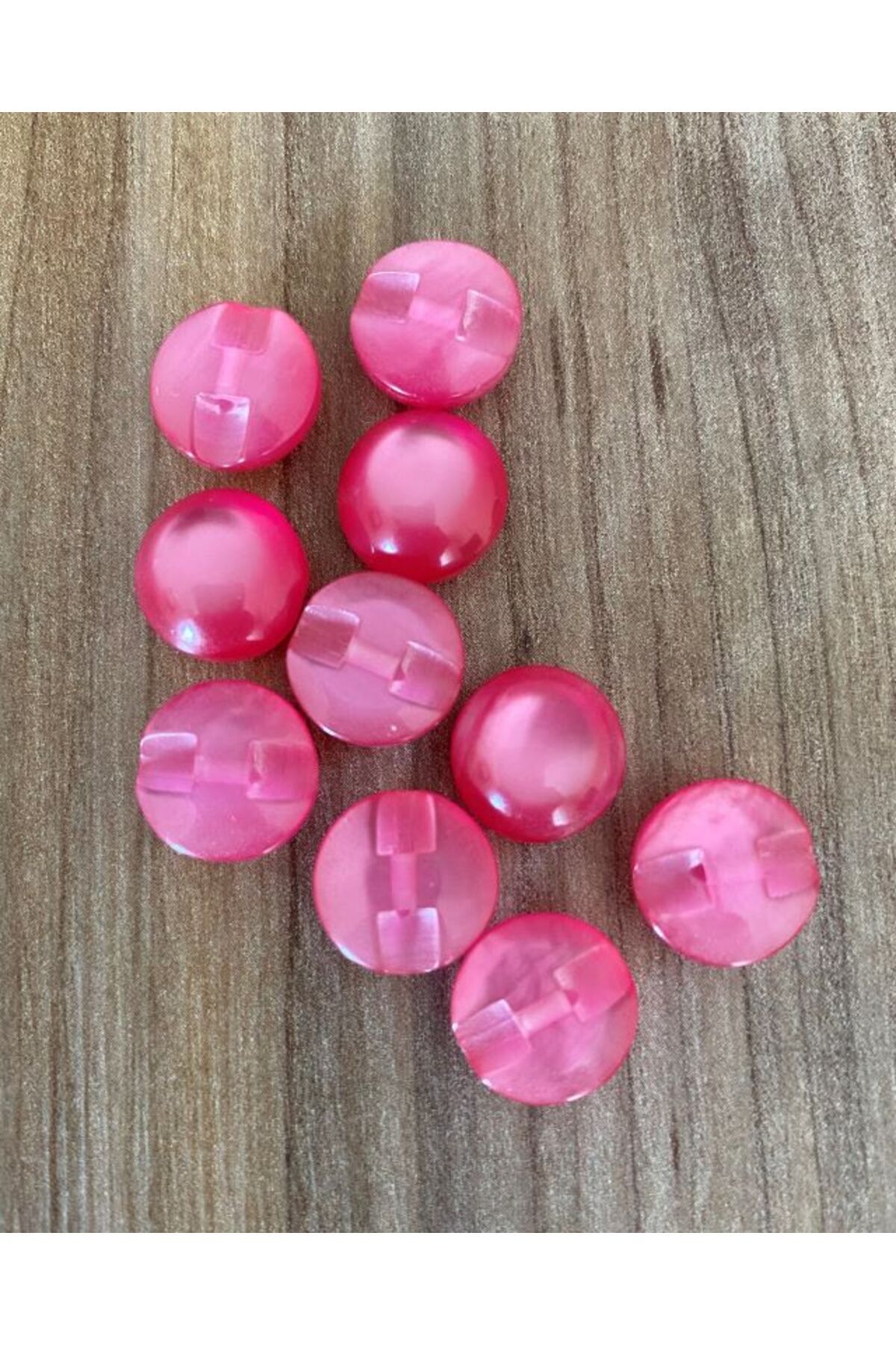 Sedefli Yarım Inci Düğme 1.3cm 10'lu Paket. Koyu Pembe.