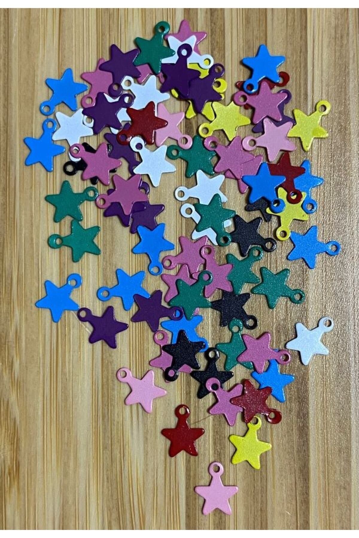 Paslanmaz Metal Yazma Oyalama, Abiye Vb El Işleme Pul. Renkli Yıldız. 50gr. 625 Adet.