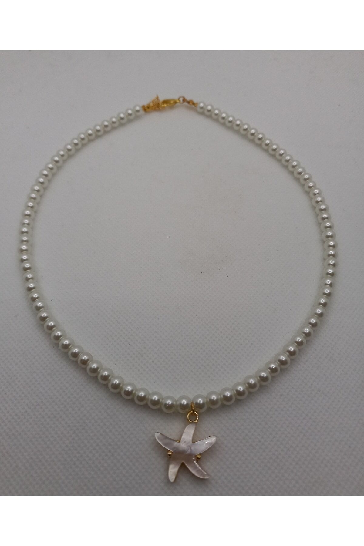 Sedefli Yıldız Uçlu Inci Kolye