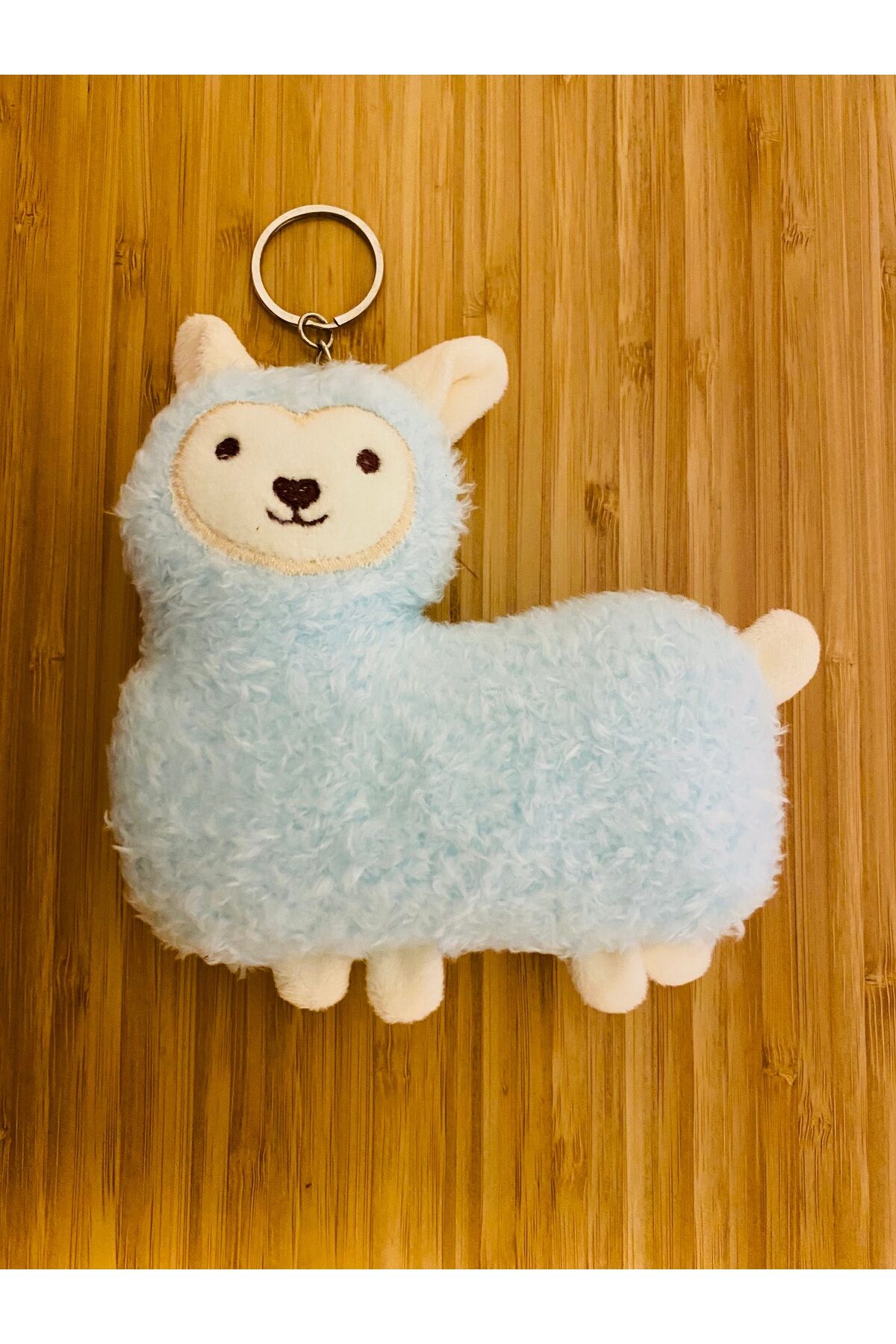 Sevimli Kuzucuk Peluş Anahtarlık. 13x13cm. Renk:Mavi