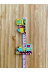 Dekoratif Boyalı Ahşap Lokomotif Şekilli Dikmeli Süs Düğme 32 x 20 mm.  4'lü Paket. Mix.