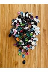 Oya, Havlu, Çeyizlik, Abiye Taş Görünümlü Kayık Plastik pul. 25gr. Tahmini 265 ad. Ebat: 8x12mm.