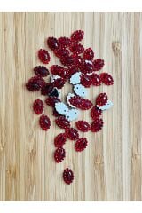 Oya, Havlu, Çeyizlik, Abiye Taş Görünümlü Kayık Plastik pul. 25gr. Tahmini 265 ad. Ebat: 8x12mm.