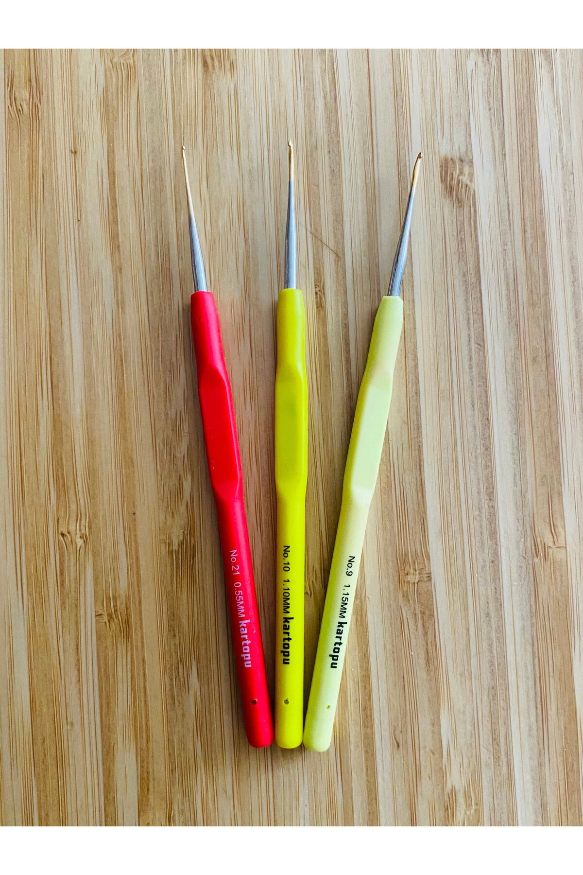 Silikon Saplı Oya, Dantel El İşleme ve Örgü Tığ Seti. 3'lü Set. No: 9,-10,-21