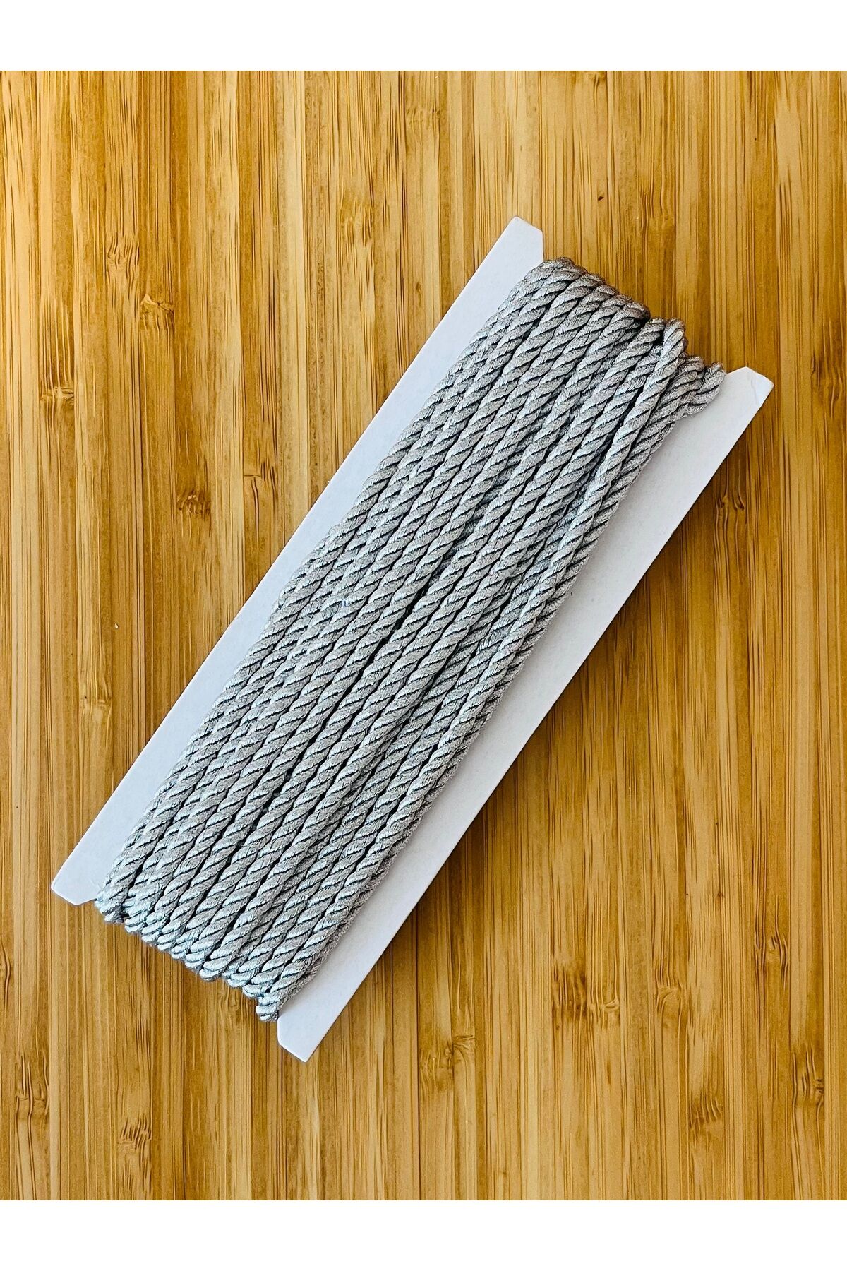 Sim Kordene, Kordon, Ribon 4mm. 10 metre. Gümüş.