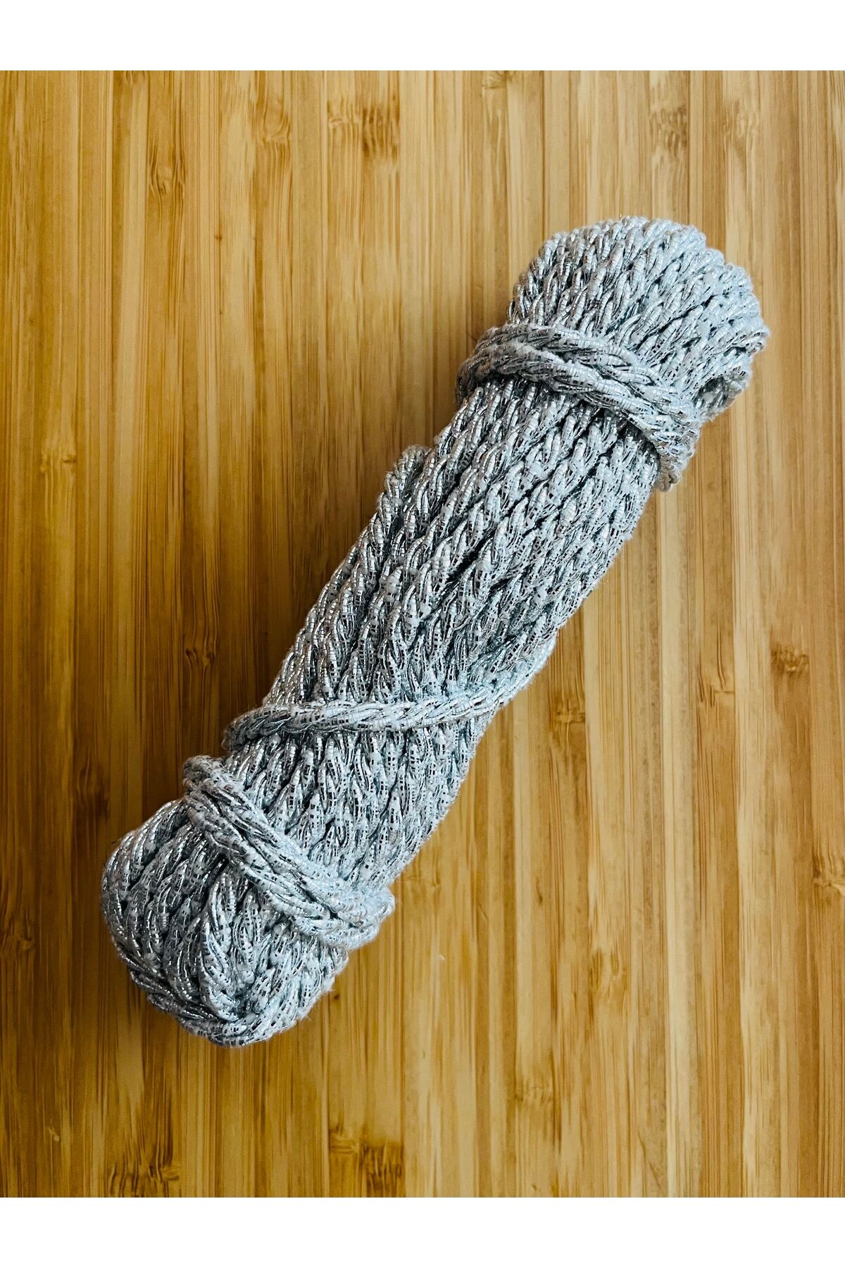 Sim Kordene, Kordon, Ribon 5mm. 10 metre. Gümüş.