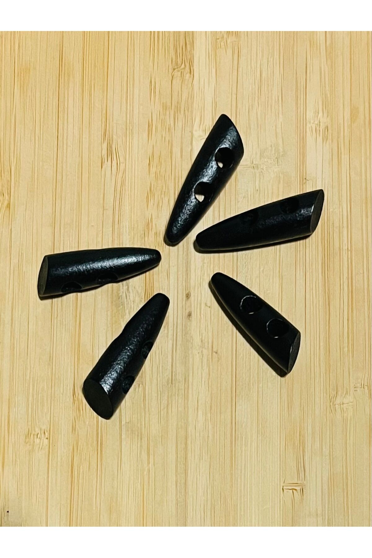 Ahşap Çoban Düğme. 4.5cm 5'li Pkt. SİYAH.