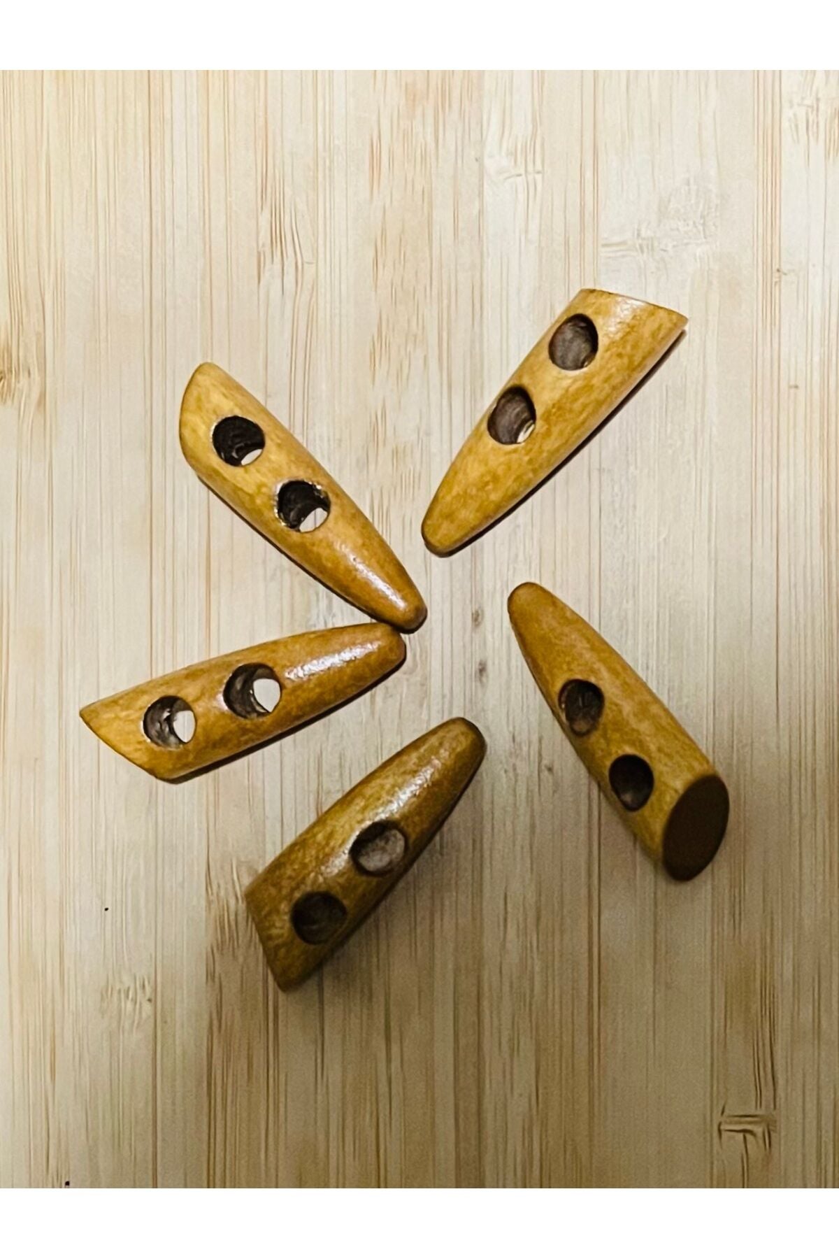 Ahşap Çoban Düğme. 4.5cm 5'li Pkt. NATUREL.
