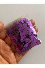 Oya, Havlu, Halay Mendili Yan Delikli Kare El Işleme Pul. Mor 8mm. 20gr Tahmini 680 Adet.