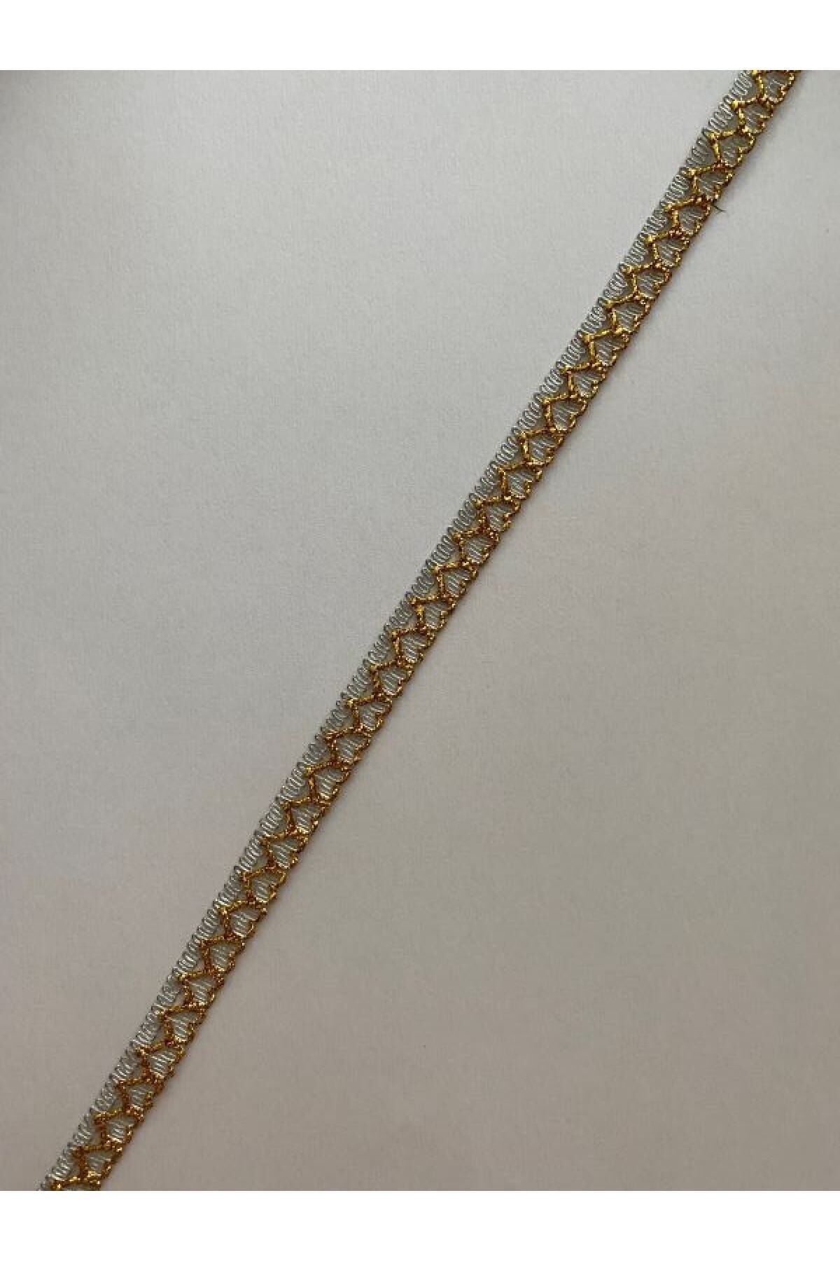 Dekoratif Sim Şerit. 1,2cmx2metre. Gümüş/sarı