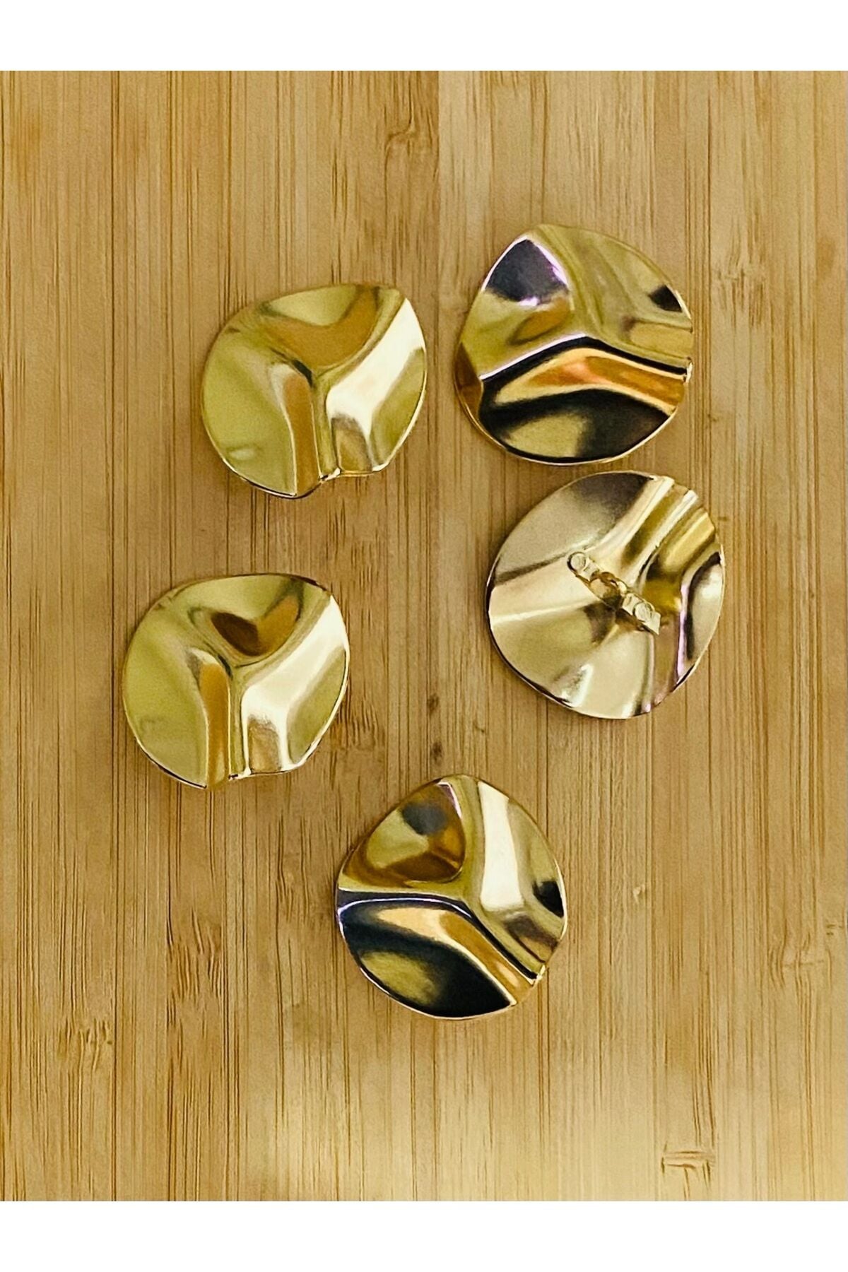 Z.A.R.A Model Şekilli Metal Düğme (kararmaz) 3.5cm Küçük Boy 5 Adet GOLD.