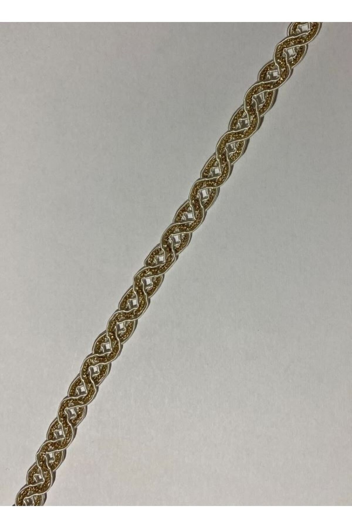 Dekoratif Sim Şerit. 1,2cmx4metre. Krem.