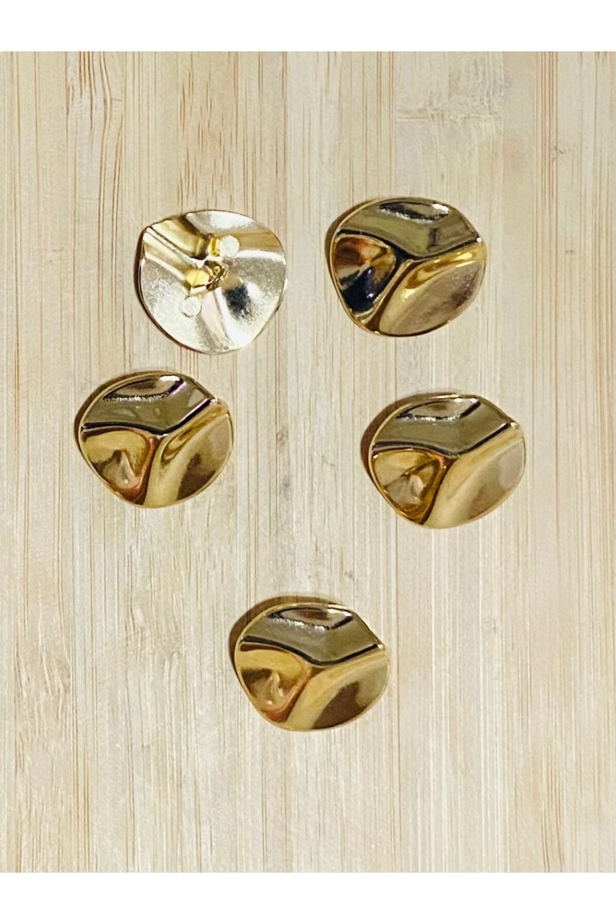 Z.A.R.A Model Şekilli Metal Düğme (kararmaz) 2cm Küçük Boy 6 Adet GOLD.