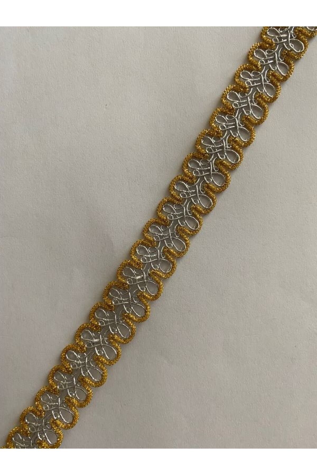 Dekoratif Sim Şerit. 2cmx2metre. Gümüş/sarı