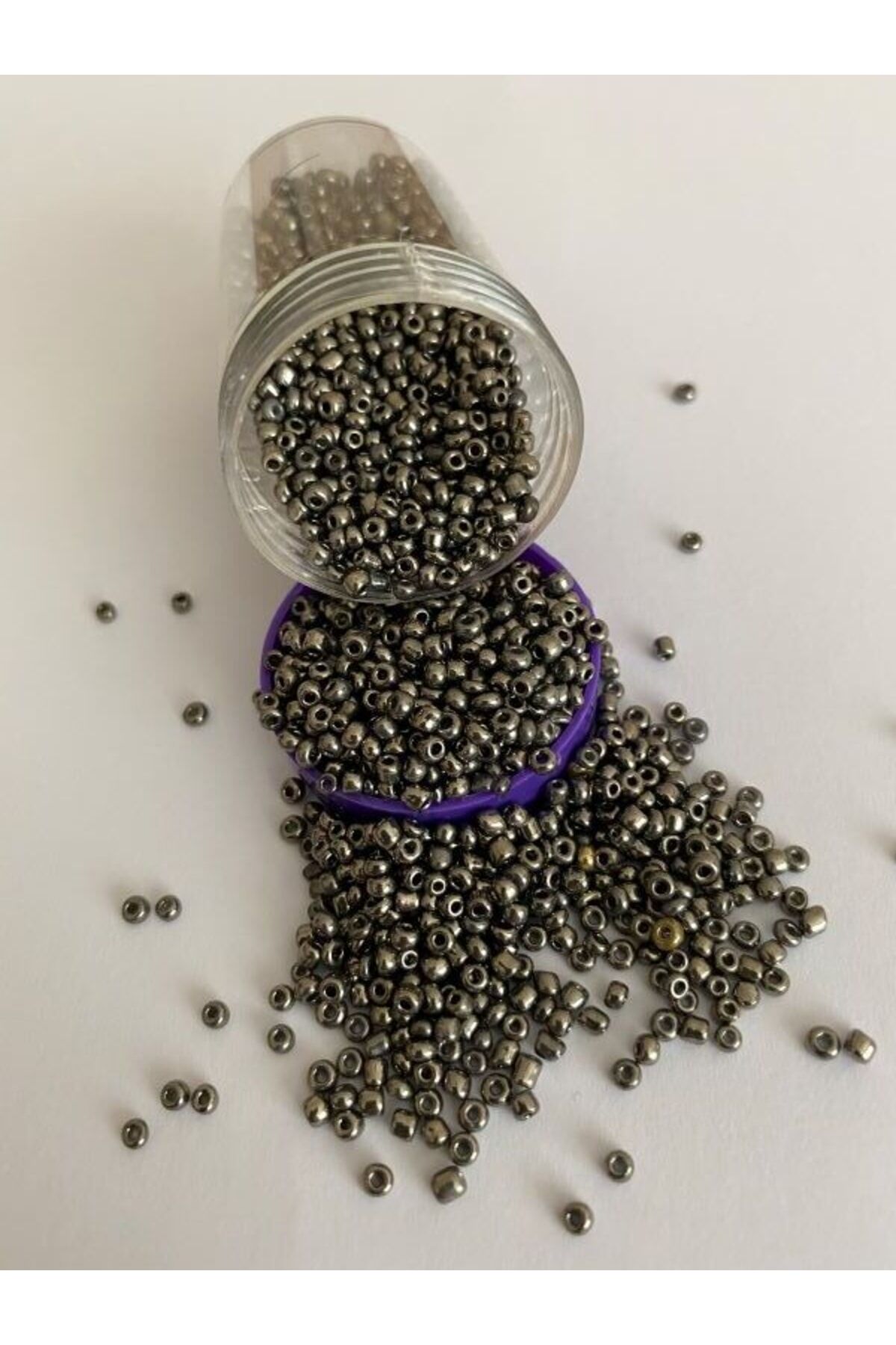 Kaplama Boncuk Kurşun Rengi