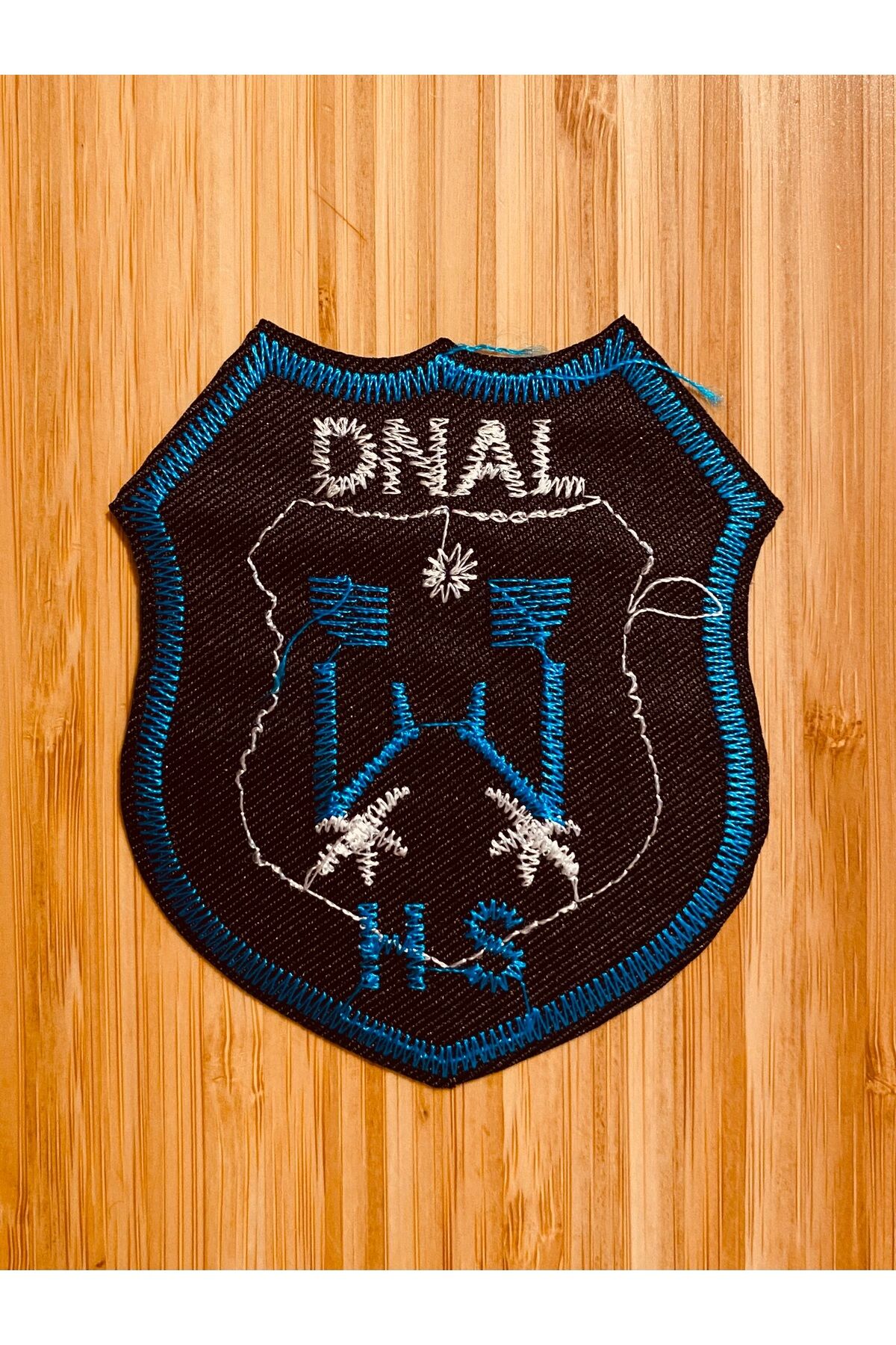 Arma Yapıştırmalı ve dikmeli DNAL 8x9.5cm. Siyah/Turkuaz. 1 adet.