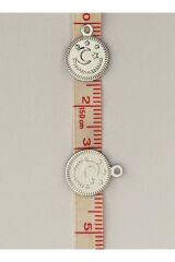 Ay Yıldız Oya, Abiye, Havlu, Çeyiz Vb. Metalik Kaplama Plastik Pul. 11mm. Takriben:270-275 Adet.