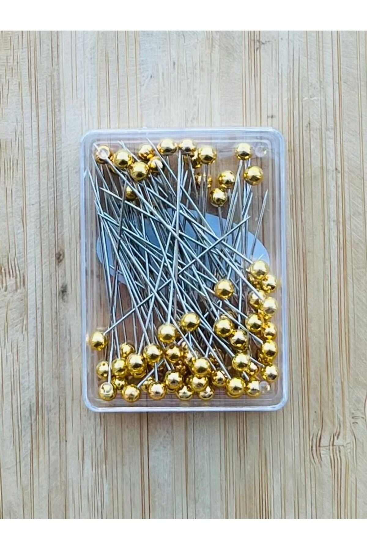 72 Adet Top Başlı Teğel Toplu iğne, Eşarp Başörtü Düğün Nişan Kına Sünnet Takı İğnesi 4x38mm. Gold.
