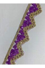 Simli Pullu Organze Güpür 6cmx1metre. Lila