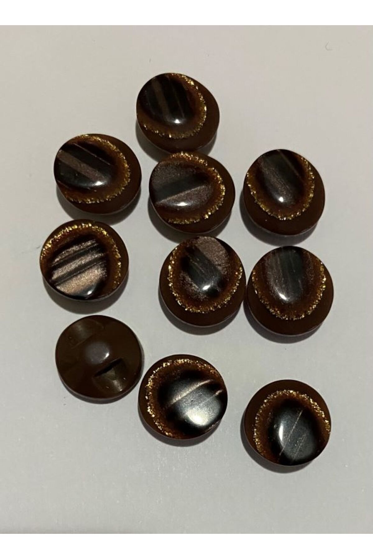 Simli Sedef Düğme Alttan Dikmeli 1.3cm 10 Adet.