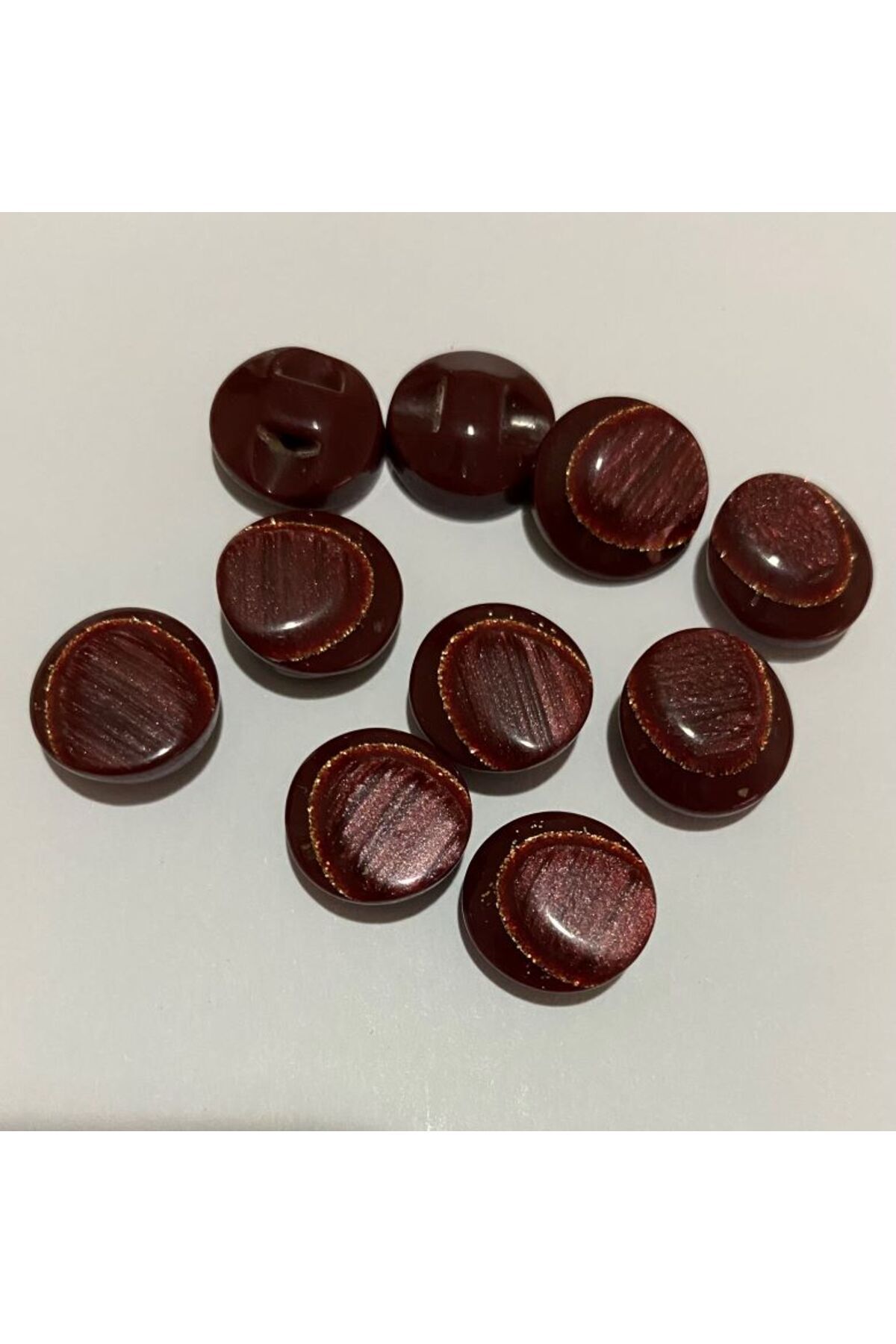 Simli Sedef Düğme Alttan Dikmeli 1.3cm 10 Adet.