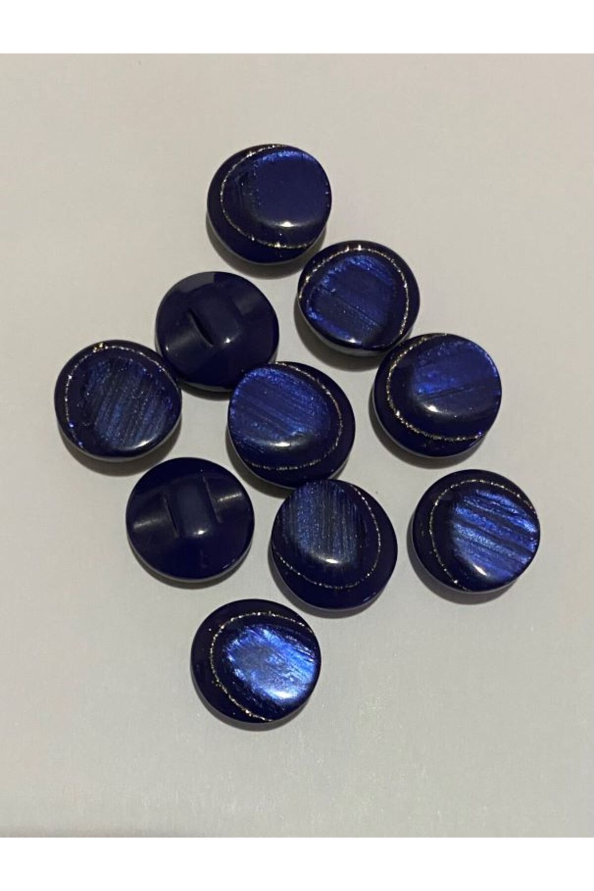 Simli Sedef Düğme Alttan Dikmeli 1.3cm 10 Adet.