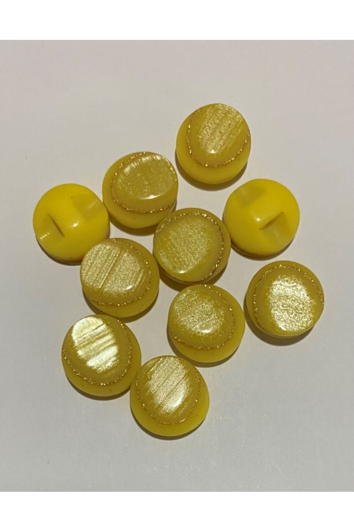 Simli Sedef Düğme Alttan Dikmeli 1.3cm 10 Adet.