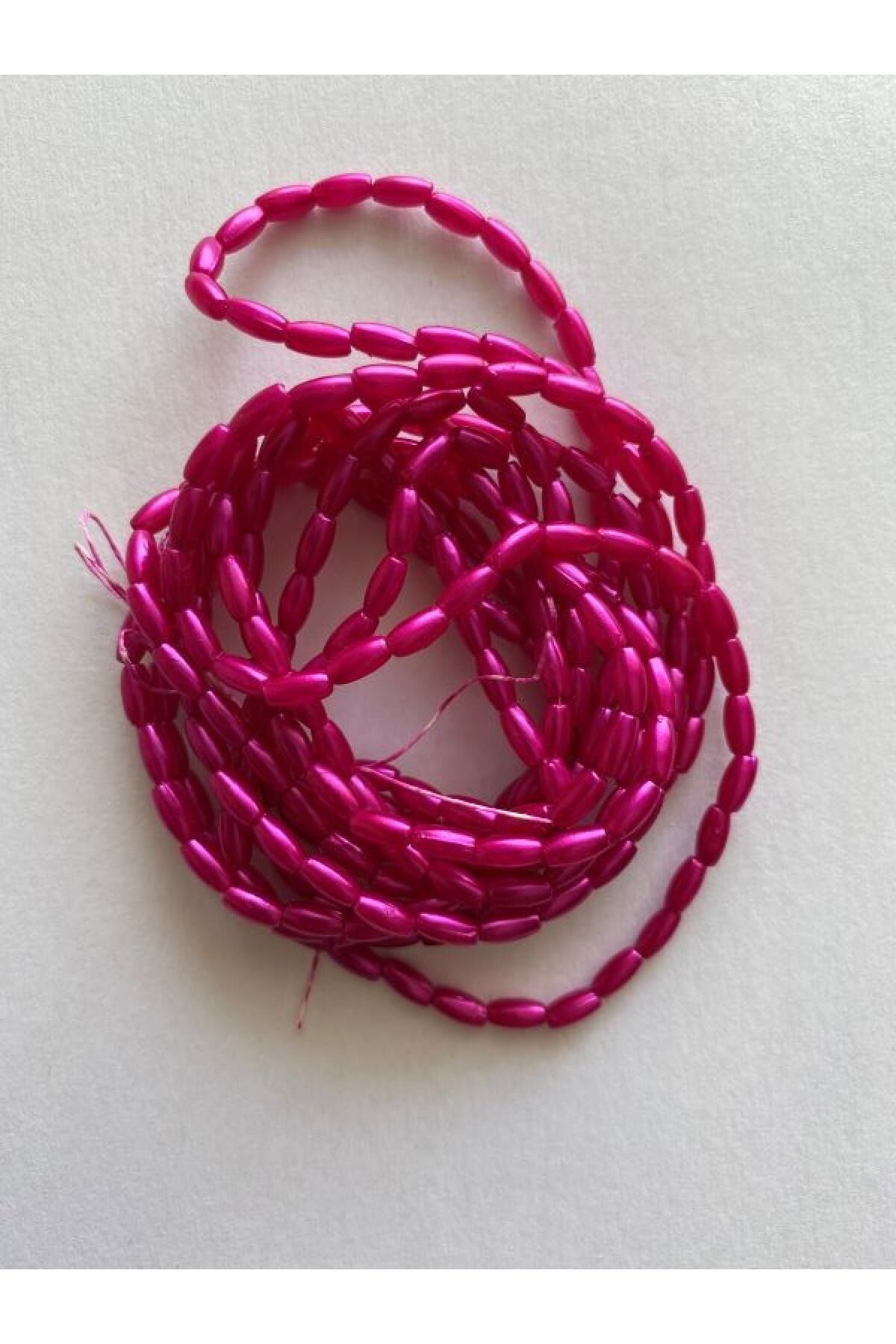 Arpa Boncuk 3x6cm. Fuşya 2 Dizi