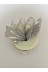 Simli şifon kurdele (kurdale) 2.5cm x 20metre. Renk:Silver.