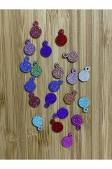 Simli Yuvarlak Renkli Pleksi Oya Ve El Işleme Pul. Takriben 200 Adet.