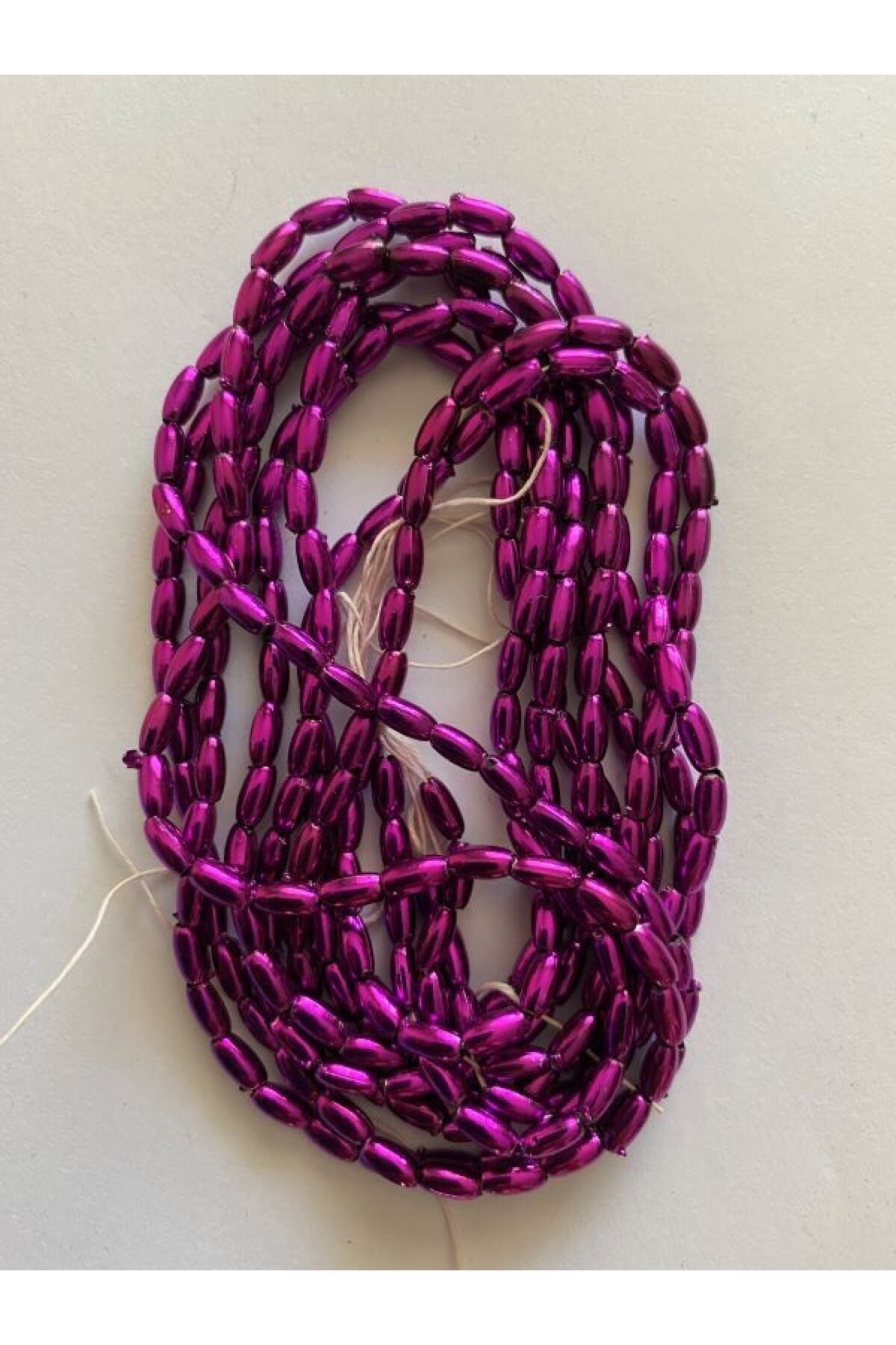 Arpa Boncuk 3x6cm. Mealik Koyu Mor 2 Dizi