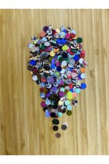 Karışık Renkli Yan Delikli Oya, Abiye, Havlu Ve Çeyizlik Plastik Pul. 8mm. 20gr. Tahmini 700 ad.