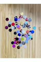 Karışık Renkli Yan Delikli Oya, Abiye, Havlu Ve Çeyizlik Plastik Pul. 8mm. 20gr. Tahmini 700 ad.