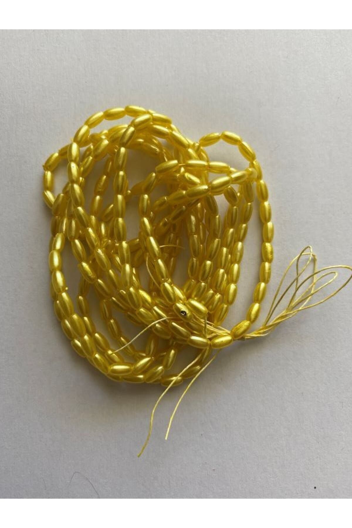 Arpa Boncuk 3x6cm. Sarı 2 Dizi