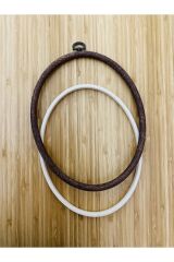 Pano El Nakışı Işleme Vidalı Oval Plastik Çerçeve. Çap:21.5 X 16.5 Cm
