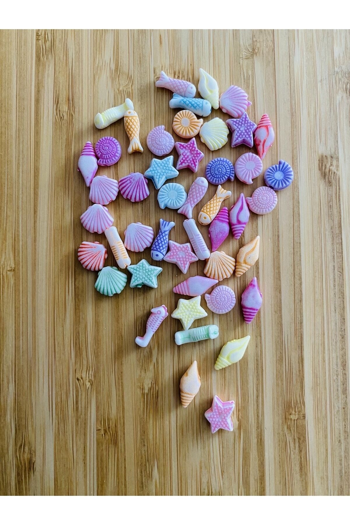 Deniz Kabuğu Kolye, Bileklik, Halhal, Küpe Vb. Takı Için Plastik Boncuk. 25 Gram.