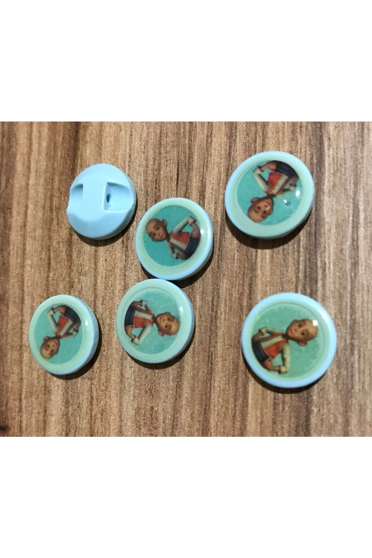 Keloğlan Parlak Plastik Bebe Düğmesi. 15mm 6'lı Paket.