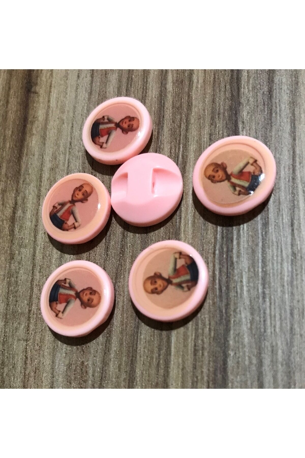 Keloğlan Parlak Plastik Bebe Düğmesi. 15mm 6'lı Paket.