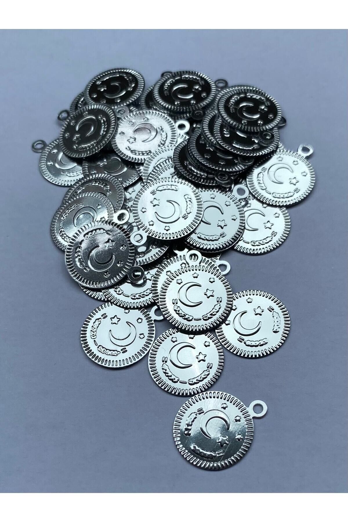 Ay Yıldız Ince Plastik El Işleme Pul 16mm. 15gr. 140-145 Adet. Gümüş.