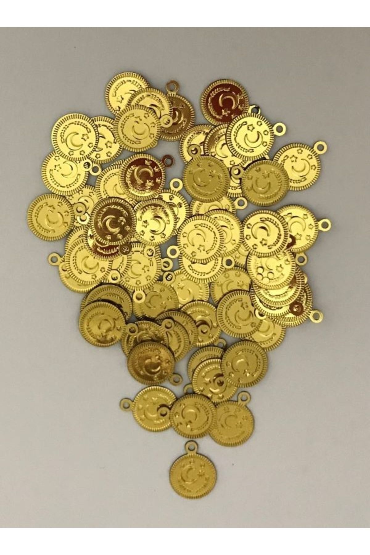 Ay Yıldız Oya, Abiye, Havlu, Çeyiz Vb. El Işleme Metalik Kaplama Plastik Pul. 11mm. Takriben:240 Ad.