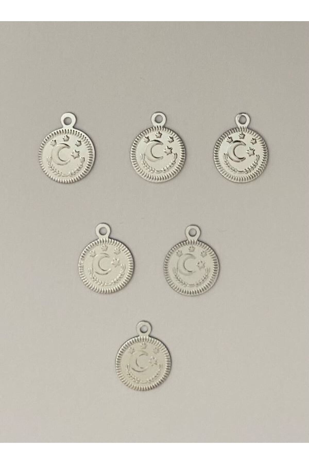 Ay Yıldız Oya, Abiye, Havlu, Çeyiz Vb. Metalik Kaplama Plastik Pul. 11mm. Takriben:270-275 Adet.