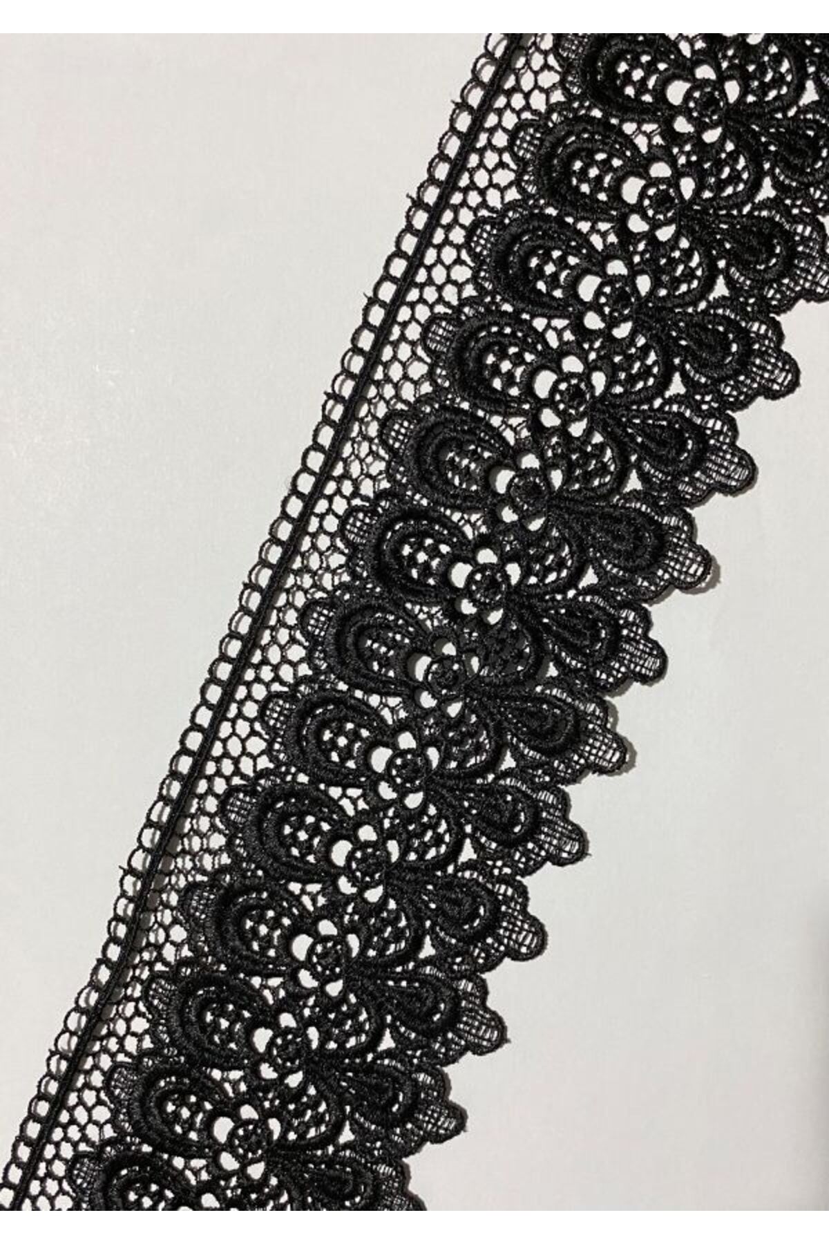Kenar Dantel Güpür 10cm X 1 Metre. Siyah.